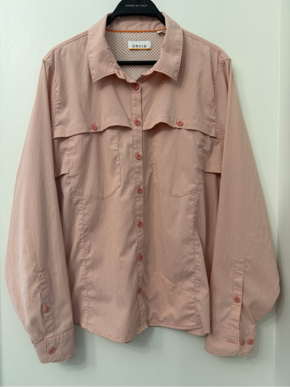 Orvis Women's Utility Outdoor Button-Up Long Sleeve Pockets Shirt Size Large